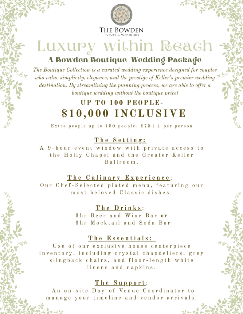 Luxury Within reach Flyer Luxury Within reach - 10,000 inclusive wedding